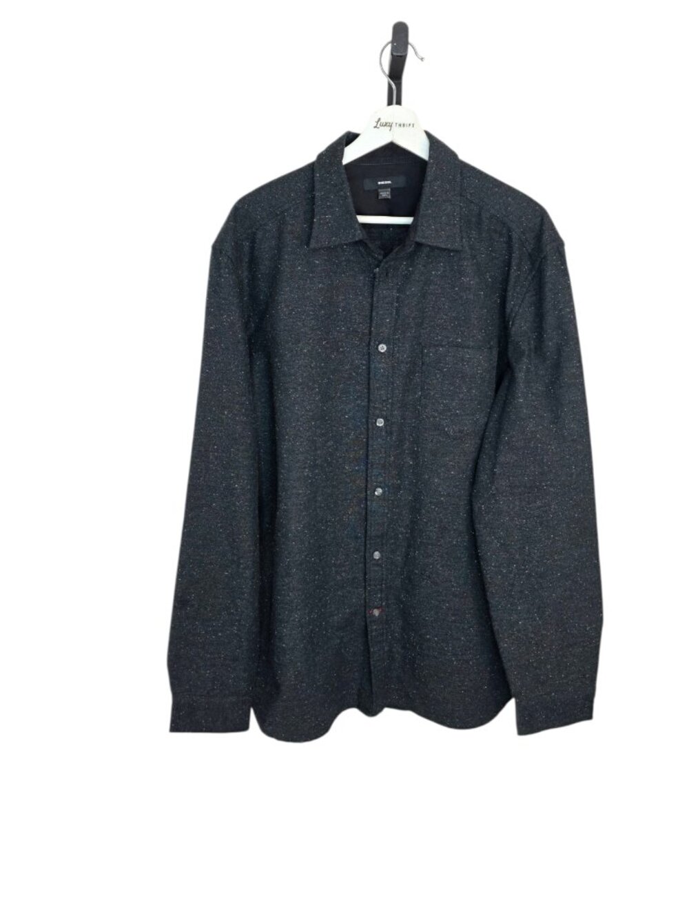 DIESEL Men's Long Sleeve Button Down Shirt, Wool Blend, Size XXL